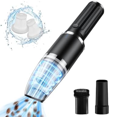 Tiazhan Handstaubsauger Akku,15000 PA/60W Tragbarer Leichter Mini Handstaubsauger Kabellos,USB Wiederaufladbar Staubsauger,Wasserdicht und Geräuscharm für Haus Auto,Teppich,Küche