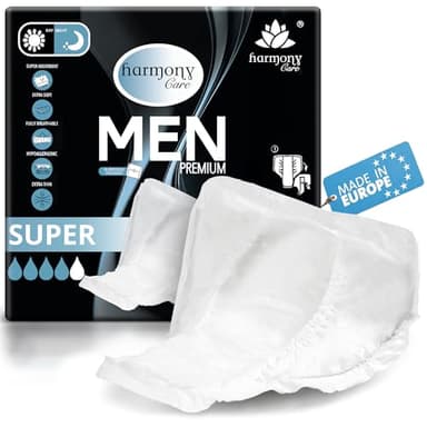 Harmony Care® Men SUPER saugstarke Inkontinenzeinlagen für Männer bei leichter bis mittlerer Blasenschwäche - diskrete Einlagen für Männer bei Inkontinenz - 20 Stück