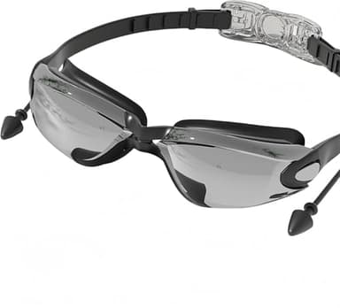 Vyloky Schwimmbrille mit Sehstärke (0-6 Dioptrien) | Anti-Beschlag & Weitwinkel | Inkl. Nasenclip + Etui | Für Pool, Meer und Freizeit (Schwimmbrille,-3.00dpt)