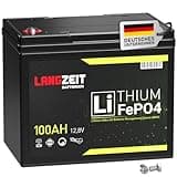 LANGZEIT LiFePO4 100Ah 12V Mini Lithium Batterie mit BMS Solarbatterie Wohnmobil Solar Boot Akku