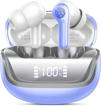 Nerunsa Bluetooth Kopfhörer, Kopfhörer Kabellos Bluetooth 5.4 HiFi Stereo, In Ear Kopfhörer mit 4 ENC Noise Cancelling Mics, 50 Std Spielzeit Kabellose Kopfhörer, IP7 Wasserdicht Ohrhörer