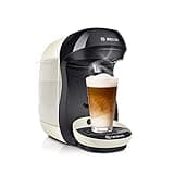 Bosch Tassimo Happy Kapselmaschine TAS1007 Kaffeemaschine by, 70 Getränke, vollautomatisch, geeignet für alle Tassen, platzsparend, 1400 Watt, creme/grau