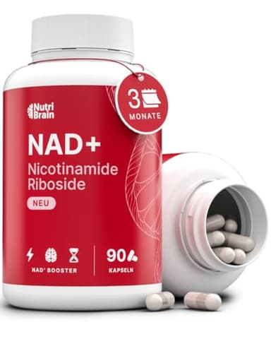 NAD+ Optimale Aufnahme Nicotinamid-Ribosid | 300 mg Hochdosiert 90 Kapseln | Anti-Aging, Gegen Müdigkeit | NAD+ Booster, Energie & Vitalität | Glutenfrei | Ohne GVO | Laborgeprüfte Reinheit