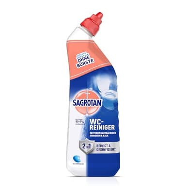 Sagrotan WC-Reiniger Ozeanfrische – 2in1 Reinigungsmittel mit Antischmutzfilm für langanhaltende WC-Frische – 1 x 750 ml