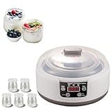 1200 ML Probiotic Yogurt Maker,LED Display Multi-Function Probiotic Yogurt Motor, Joghurtbereiter mit 5 Portionsgläsern,Yogurt Maker für schnelle & einfache Zubereitung ﻿ ﻿ ﻿ ﻿ ﻿ ﻿ (weiß)