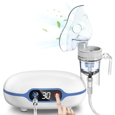 Wholede Inhaliergeräte für Erwachsene und Kinder, Inhalationsgerät Inhalator mit Kompressor-Drucklufttechnologie, Vernebler Inhaliergerät mit Mundstück und Maske & Extra Viel Zubehör