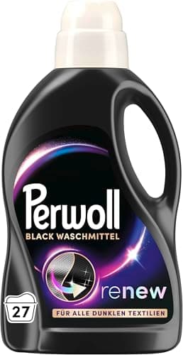 Perwoll Renew Black Waschmittel (27 Waschladungen), Feinwaschmittel reinigt sanft und erneuert dunkle Farben und Fasern, für alle dunklen Textilien, mit Dreifach-Renew-Technologie