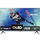 CHIQ Fernseher 32 Zoll QLED TV, FHD, HDR, Rahmenloses Metall-Design, Google TV, Chromecast, Google Assistant, Quad-Core CPU, WiFi, Dolby Audio, DBX-tv,Triple Tuner(DVB-S2/T2/C)
