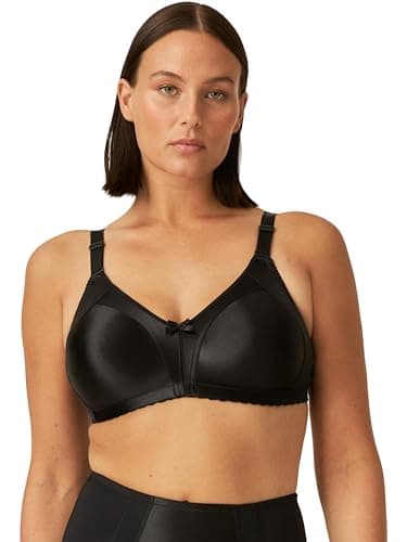 Naturana® Minimizer BH ohne Bügel [Cup B-G] I Maximaler Halt Dank durchdachter Schnittführung & Breiten Trägern I BH Minimizer für eine optisch kleinere Cupgröße 85 Schwarz D