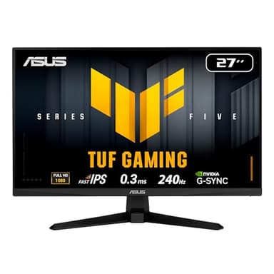 ASUS TUF Gaming VG279QM5A 27 Zoll Full HD Monitor (240 Hz, 0.3ms GtG, G-Sync, FreeSync, Adaptive Sync, ELMB, GameFast Input, HDR10, Fast-IPS Panel, 16:9, 1920x1080, DisplayPort, HDMI, Speaker)