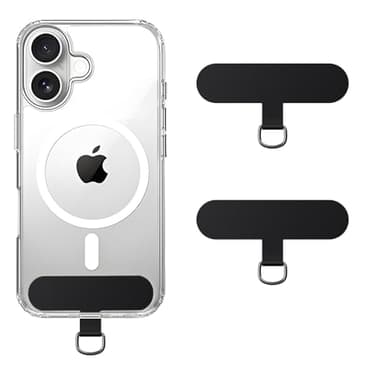 Anfire Handykette Halterung 2 Stück,Ultradünn Haltbarer Handykette Universal Pads[Ohne Klebstoff],Multifunktional Handy Lanyard Patches Universale Telefon Patch für alle Standard Handyhülle(Schwarz)