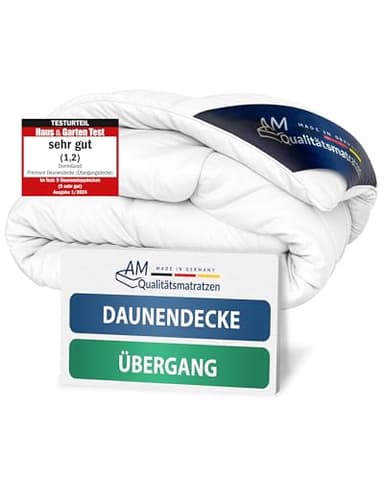 DormiGood Daunendecke 140x200 Ganzjahres - Made in Germany - 100% Extraweiche Daunen - Atmungsaktive Ganzjahresdecke 140x200 - Oeko-TEX zertifizierte Federbettdecke 140x200cm - Bettdecke