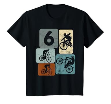 Kinder 6 Jahre Jungs Radfahrer 6. Geburtstag Fahrrad Mountainbike T-Shirt