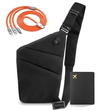 IUHFSIFS Upgrade Brusttasche Herren Diebstahlsichere Tasche【0 Belastung - Komfortable Ergonomie】 Diebstahlsichere Umhängetasche【Viele Taschen Extrem Wasserdicht Kratzfest】 Anti Diebstahl Tasche