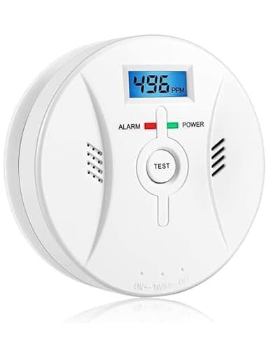 Kohlenmonoxid Warnmelder mit LCD Display CO Melder Lauter 85 Db Alarm Kohlenmonoxid Melder mit Kohlenmonoxidsensor Carbon Monoxide Alarm Batteriebetrieb