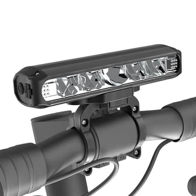 UPPEL Fahrradlicht Vorne 8000mAh USB C Ladeanschluss 5 LEDs 4 Lichtmodi 2600 Lumens Beste Aluminium Fahrradlampe Vorne Einfache Installation Fahrradbeleuchtung für Nacht Reiten (Schwarz) (8000mah)