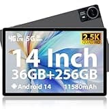 MAXLEGEN 2025 Neueste Android 14 Tablet, 14" 2.5K Touch Display, 36GB RAM+256GB ROM 1TB TF SIM Tablet, 4G LTE+5G WLAN, Octa-Core, 4 Lautsprecher, 13MP, 11580mAh, GMS, GPS, inkl. Pen/Hülle/Kopfhörer
