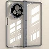 COQUE Honor Magic V3 Handyhülle mit Anti-Peep-Folie, Supercar-Stil Faltbare Abdeckung Shell,Transparente Handyhülle für Honor Magic V3-Schwarz