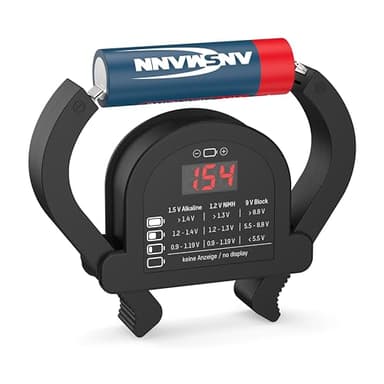 ANSMANN Battery Tester / Zuverlässiges Batterie- & Akkutestgerät zum Anzeigen der verbleibenden Kapazität / Kapazitätsanzeige für Akkus, Batterien & Knopfzellen / Funktioniert komplett ohne Strom, Blau Weiss