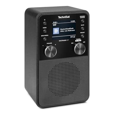 TechniSat DIGITRADIO 317 - Vertikales DAB+ UKW Radio mit Bluetooth Audiostreaming, Radiowecker, Sleeptimer, 2,4 Zoll Farbdisplay, 3 Watt, schwarz