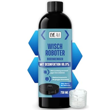 Bodenreiniger 750ml | Für alle Wischroboter | Mit Desinfektion 99,9% | Sicher für Kinder & Haustiere | Streifenfrei & Hochkonzentriert (750ml)