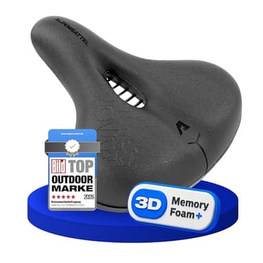 Alpensattel 3.0 Komfort+: Vielseitiger Premium-Sattel für alle Radtypen - Optimierter Sitzkomfort für Langstrecken und alltägliche Fahrten, für Damen und Herren..