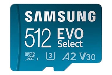 Samsung EVO Select (2024) microSD-Karte + SD-Adapter, 512 GB, Speicherkarte für Smartphone und Tablet, UHS-I U3, 4K UHD, Full HD, 160 MB/s Lesen, MB-ME512SA/EU