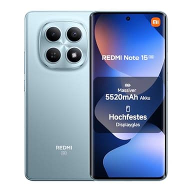 XIAOMI Redmi Note 15 5G Smartphone (8+256 GB) – Ultradünnes Design, IP66-Wasserschutz, 108-MP-Kamera, 6,77" FHD+ Display, Gletscherblau, 2 Jahre Garantie