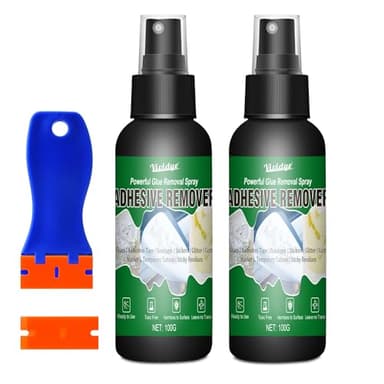 Klebstoffentferner Extra Stark - 200g Ettikettenlöserspray mit Schaber und Ersatzklingen, Aufkleber Entferner für Auto, Fenster, Wände - Schneller Entferner von Etiketten, Klebeband, Aufkleberresten