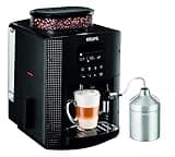 Krups Essential Kaffeevollautomat mit Milchschlauch, 2-Tassen-Funktion, LCD-Display, Einfache Reinigung, Kaffeemaschine, TÜV-Siegel, Schwarz, EA816031