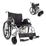 Mobiclinic®, Rollstuhl für schwere menschen, Sonderbreite 60cm, Stabil, Max. 225 Kg, Abnehmbare rollen mit einem knopf, Antikippsystem, Doppelkreuzrahmen, Europäische marke, Armlehnen, Fußstützen