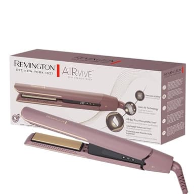 Remington AIRvive™ Glätteisen [Ionic Air-Technologie: weniger Frizz & statische Aufladung] Ultra-Keramikbeschichtung mit Mikrowirkstoffen (Schmale Platten, LCD-Display, 150-230°C) Haarglätter S8930