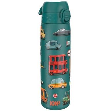 ion8 Vakuumisolierte Edelstahl-Trinkflasche, 500 ml, Auslaufsicher, Einhandöffnung, Sichere Verriegelung, Spülmaschinenfest, Tragegriff, Leicht zu Reinigen, Langlebig & Kratzfest, Automobile Design