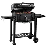 BBQ-Toro Holzkohle Grillwagen mit höhenverstellbarer Kohleschale | Holzkohlegrill mit Deckel, Holzkohlegrillwagen mit Thermometer | Holzgrill, Smoker Grill Holzkohle, XXL Grill Holzkohle Groß