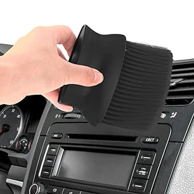 Cobee Auto Detailingbürste,Auto Reinigungsbürsten,Staubwedel, weiche Borsten Detailierbürste Staubentfernungsbürste Schmutz Staub saubere Bürsten für Auto Innenraum Außen (gelb) (Schwarz)