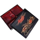 BESTonZON Japanische Lackiert Mittagessen Bento Box Traditionellen Hause Tablett Lebensmittel Träger Lebensmittel Tray für Restaurant Oder Zu Hause