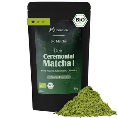 Bio Matcha Ceremonial Grade in verschiedenen Qualitätsstufen aus Japan - erste Ernte, laborgeprüft 30g, Qualitätsstufe: Grade 1