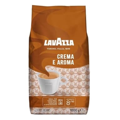 Lavazza, Crema e Aroma, Arabica und Robusta Kaffeebohnen, Ideal für Espressomaschinen, mit Schokoladigen Aromen, Reicher und Vollmundiger Geschmack, Intensität 8/10, Mittlere Röstung, 1 kg Packung