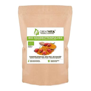 GreatVita Bio Hagebuttenpulver, 800g, Hagebutte gemahlen, natürlich & rein