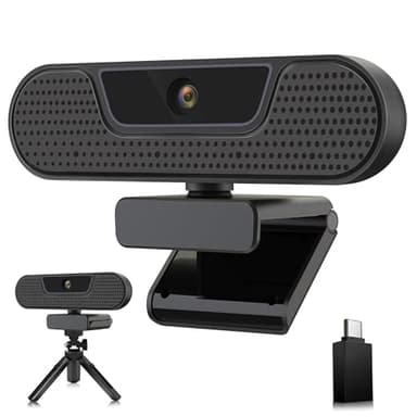 VIZOLINK W4GS 2K Webcam mit 4 Mikrofon, PC Webcam 1080P 60FPS, Autofokus, Geräuschunterdrückung, Lichtkorrektur, Datenschutz, Plug&Play, für Mac OS/Windows/Linux/Switch 2, Meetings and Streaming