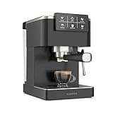 Klarstein SteelPresso Touch Siebträgermaschine – 20-Bar, 1350 W, Edelstahl, 1,5-L-Wassertank, Touch-Display, Integrierter Milchaufschäumer, Kompaktes Design, Kaffeemaschine