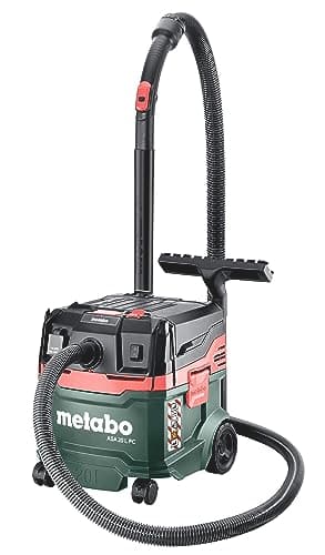 metabo Allessauger ASA 20 L PC -1200 W, 20 l Behälter, Staubklasse L - Nass-/Trockensauger mit integrierte Filterabreinigung, Gerätesteckdose, Antistatik, Mobil - 5,5 m Kabellänge