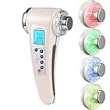 BOWKA Kosmetischer Ultraschallgerät 1MHz 3 MHz LED Photon Hautpflege Schönheit Gerät Gesichtsmassagegerät für Körper Gesicht Anti Falten Anti-aging (Perlweiß)