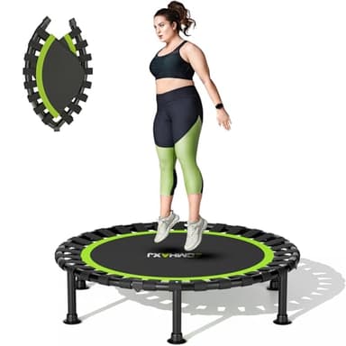 ZCMHAXJ Klappbares Trampolin Indoor, Ø101.6cm Trampolin Klein mit Bungees, 204kg Tragkraft MiniTrampolin Kinder & Erwachsene