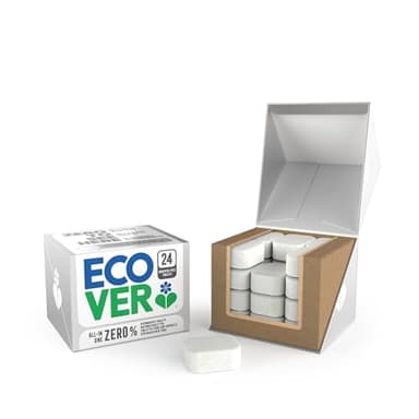 Ecover Zero Spülmaschinentabs, mit Geschirrspülsalz und Klarspüler, ohne Duft, ecover spülmaschinen-tabs, 24 Tabs Packung