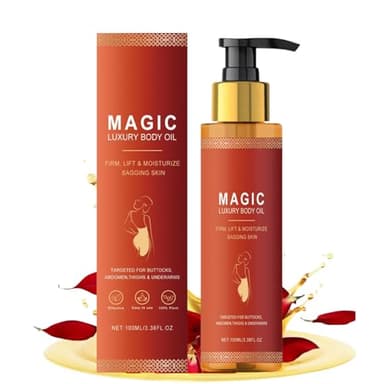 Glow Remedy Oil Original-Magic Luxury Body Oil- Magisches Körperöl für strahlende Haut, Straffendes Massageöl mit Mineralöl, Rizinusöl, Rosmarin & Jojoba Öl, 100ml, Für alle Hauttypen