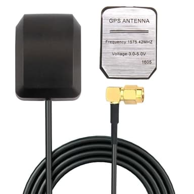 Auto GPS Antenne SMA Stecker Wasserdicht Aktiv Navigation Antenne mit 3 Meter Rechtwinklig Kabel Verlaengerung für Receivers Auto GPS Modul Tracking für Auto Stereo Radio Head Unit Navigationssystem