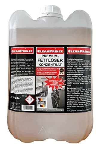 10 Liter Kanister CleanPrince Premium Fettlöser Konzentrat Fett Löser Fettkiller Entfetter Gastro Gastronomier Schmiere Öl Öle Fette Schneidemaschinen Metzgereien Gaststätten