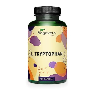 L-Tryptophan 500 mg Vegavero | Aus natürlicher Fermentation | > 99,5% reines L Tryptophan | Laborgeprüft | Vegan & Ohne Zusätze | 120 Kapseln
