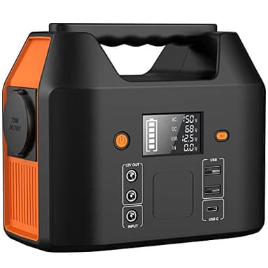 SinKeu Tragbare Powerstation 99Wh,150W Solar Generatoren Akku mit 230V AC/Car Lighter Port/USB Ausgabe,für Reise Camping Wohnmobil und als Notstromaggregat (Black)